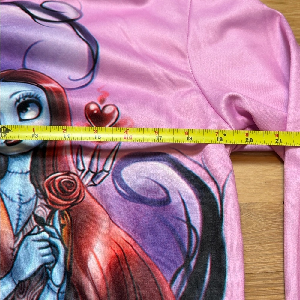 Zootop Bear Nightmare Before Christmas Pink Graphic Printed Hoodie Women’s L - Picture 8 of 14